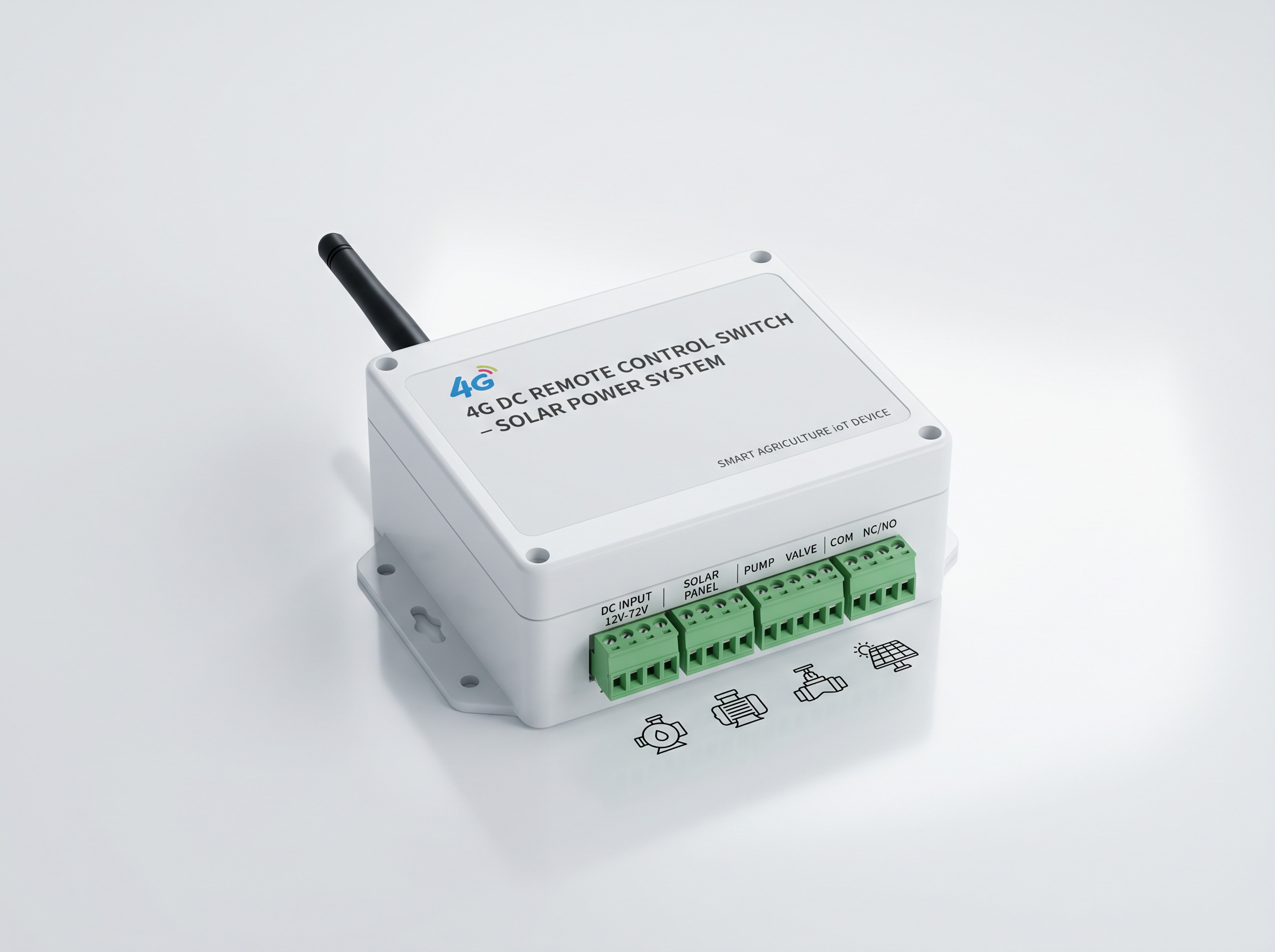 4G远程直流控制开关 DC12V-72V 太阳能水泵电磁阀远距离遥控